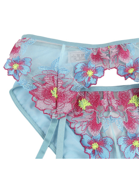 SUBBLIME 954109 SUJETADOR PANTIES CON LIGUERO DISENO FLORAL AZUL S M SUBBLIME 954109 SUJETADOR PANTIES CON LIGUERO DISENO FLORAL AZUL S M