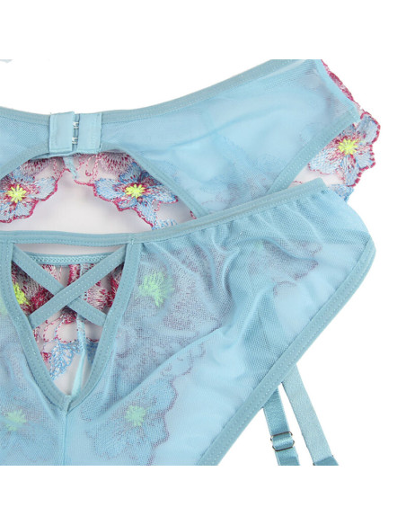 SUBBLIME 954116 SUJETADOR PANTIES CON LIGUERO DISENO FLORAL AZUL L XL SUBBLIME 954116 SUJETADOR PANTIES CON LIGUERO DISENO FLORAL AZUL L XL
