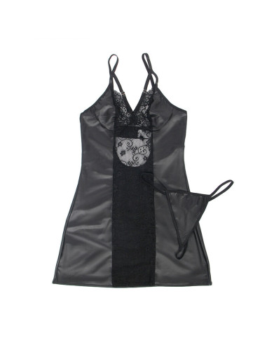 SUBBLIME 954178 VESTIDO TANGA CUERO NEGRO L XL