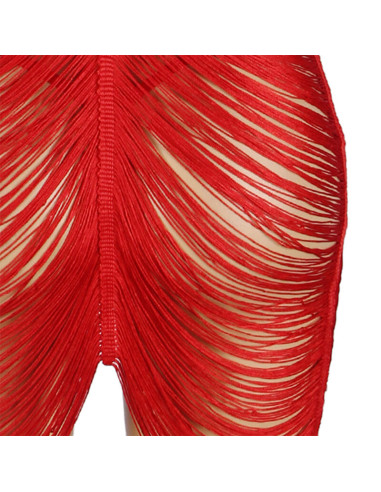 SUBBLIME 954253 VESTIDO DE FLECOS TANGA ROJO L XL