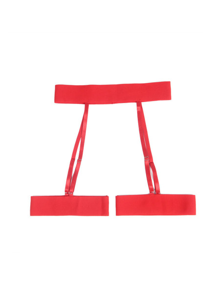 SUBBLIME 954321 SUJETADOR TANGA LIGUEROS ESTAMPADO DE CORAZONES ROJO S M