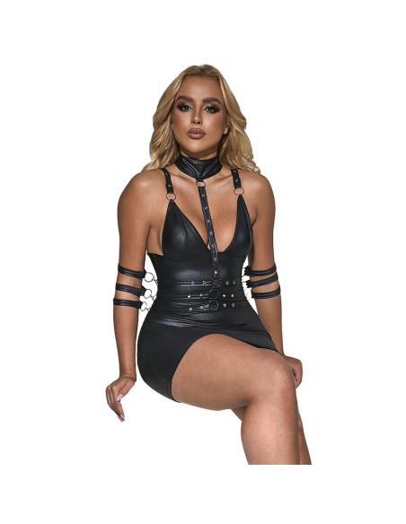 SUBBLIME 954406 VESTIDO BONDAGE DE CUERO NEGRO S M SUBBLIME 954406 VESTIDO BONDAGE DE CUERO NEGRO S M