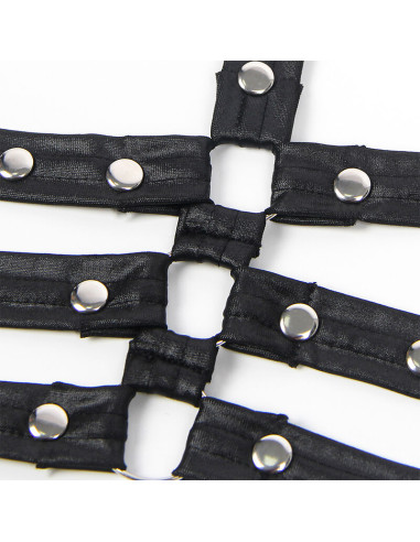 SUBBLIME 954406 VESTIDO BONDAGE DE CUERO NEGRO S M