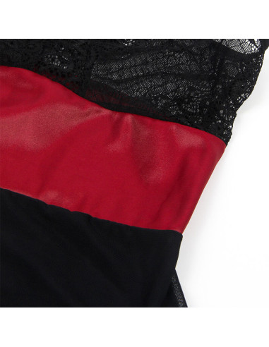 SUBBLIME 954420 VESTIDO BONDAGE DE ENCAJE NEGRO S M