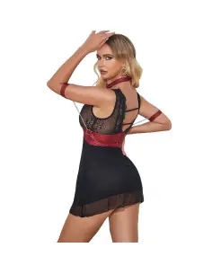 SUBBLIME 954437 VESTIDO BONDAGE DE ENCAJE NEGRO L XL 2