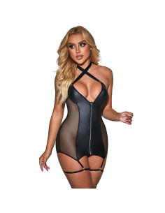 SUBBLIME 954444 VESTIDO SEXY DE REJILLA CUERO NEGRO S M