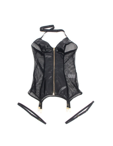 SUBBLIME 954444 VESTIDO SEXY DE REJILLA CUERO NEGRO S M