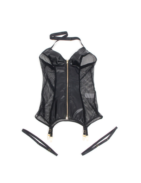 SUBBLIME 954451 VESTIDO SEXY DE REJILLA CUERO NEGRO L XL SUBBLIME 954451 VESTIDO SEXY DE REJILLA CUERO NEGRO L XL