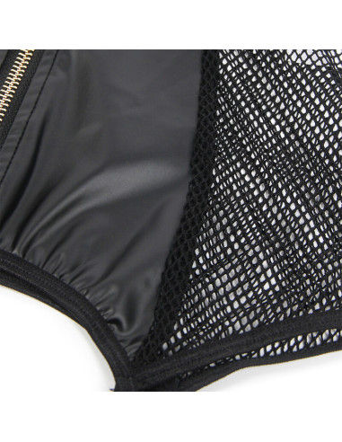 SUBBLIME 954451 VESTIDO SEXY DE REJILLA CUERO NEGRO L XL