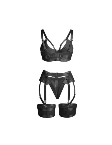 SUBBLIME 955243 SET SUJETADOR CON LIGUERO BONDAGE NEGRO L XL