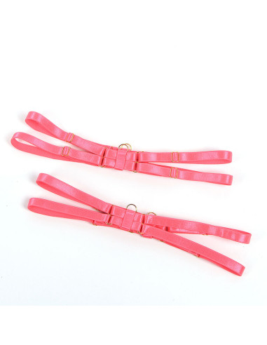 SUBBLIME 955304 SET SUJETADOR CON COLLAR Y DETALLES PARA PIERNAS ROSA FLUORESCENTE L XL