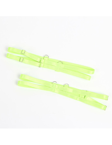 SUBBLIME 955328 SET SUJETADOR CON ENCAJE Y LIGUEROS VERDE Y AZUL L XL