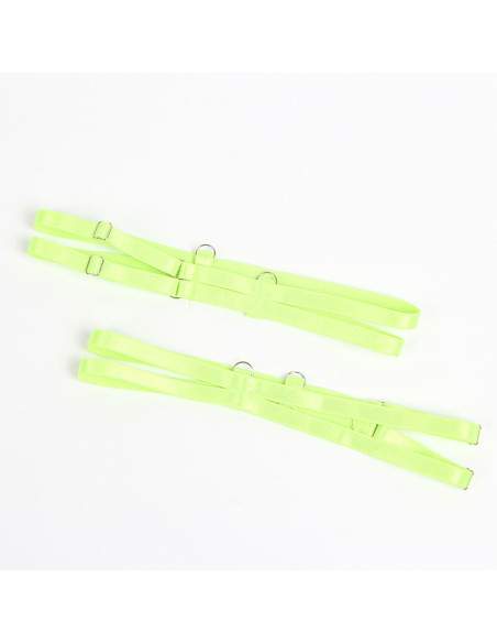 SUBBLIME 955328 SET SUJETADOR CON ENCAJE Y LIGUEROS VERDE Y AZUL L XL