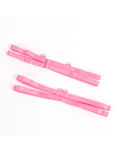 SUBBLIME 955366 SET SUJETADOR CON ENCAJE Y LIGUEROS ROSA Y MORADO L XL