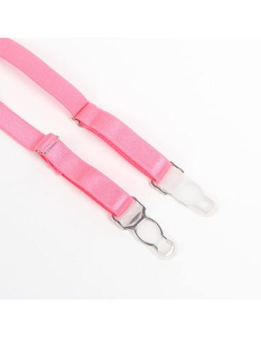 SUBBLIME 955366 SET SUJETADOR CON ENCAJE Y LIGUEROS ROSA Y MORADO L XL