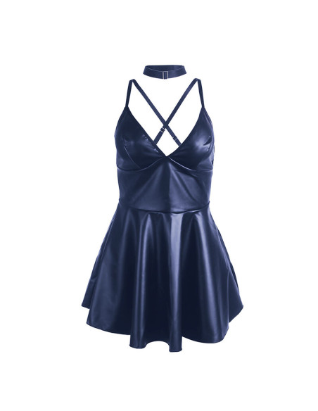 SUBBLIME 955410 VESTIDO CON TIRANTES DE CUERO AZUL S M SUBBLIME 955410 VESTIDO CON TIRANTES DE CUERO AZUL S M