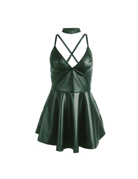 SUBBLIME 955441 VESTIDO CON TIRANTES DE CUERO VERDE L XL SUBBLIME 955441 VESTIDO CON TIRANTES DE CUERO VERDE L XL