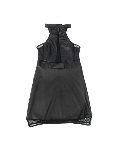 SUBBLIME 955472 VESTIDO CUELLO HALTER CON TRANSPARENCIAS NEGRO S M