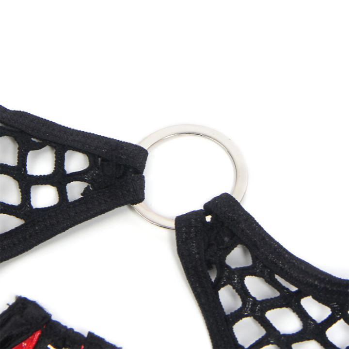 SUBBLIME 955533 CONJUNTO SUJETADOR CON CREMALLERA DE MALLA DE CHAROL ROJO S M