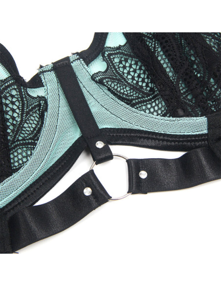 SUBBLIME 955557 CONJUNTO SUJETADOR CON CREMALLERA DE MALLA DE CHAROL VERDE S M SUBBLIME 955557 CONJUNTO SUJETADOR CON CREMALLERA DE MALLA DE CHAROL VERDE S M