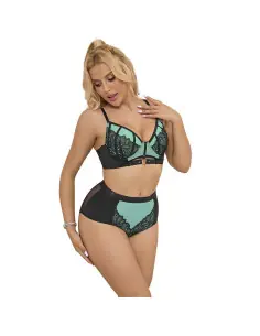 SUBBLIME 955564 CONJUNTO SUJETADOR CON CREMALLERA DE MALLA DE CHAROL VERDE L XL 2