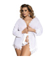 SUBBLIME - QUEEN PLUS WHITE BABYDOLL WITH FRINGE