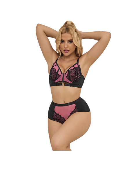 SUBBLIME 955588 CONJUNTO SUJETADOR CON CREMALLERA DE MALLA DE CHAROL ROSA L XL SUBBLIME 955588 CONJUNTO SUJETADOR CON CREMALLERA DE MALLA DE CHAROL ROSA L XL