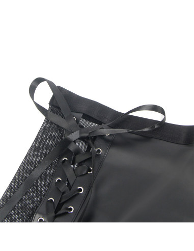 SUBBLIME 957582 CONJUNTO SUJETADOR Y FALDA DE CUERO NEGRO S M