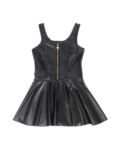 SUBBLIME 957667 VESTIDO DE CUERO CON CREMALLERA DE CORAZON NEGRO S M