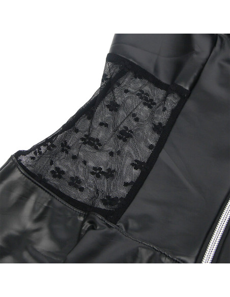 SUBBLIME 957704 VESTIDO DE CUERO CON CREMALLERA Y ENCAJE NEGRO S M SUBBLIME 957704 VESTIDO DE CUERO CON CREMALLERA Y ENCAJE NEGRO S M