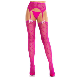 LEG AVENUE MEDIAS DE CORAZON CON LIGAS MAGENTA