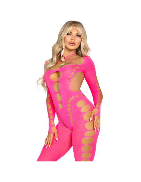 LEG AVENUE BODYSTOCKING ROSA CON ESPALDA ABIERTA TALLA UNICA LEG AVENUE BODYSTOCKING ROSA CON ESPALDA ABIERTA TALLA UNICA