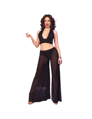 CHILIROSE CR 4857 SET TOP Y PANTALONES NEGRO TALLA S