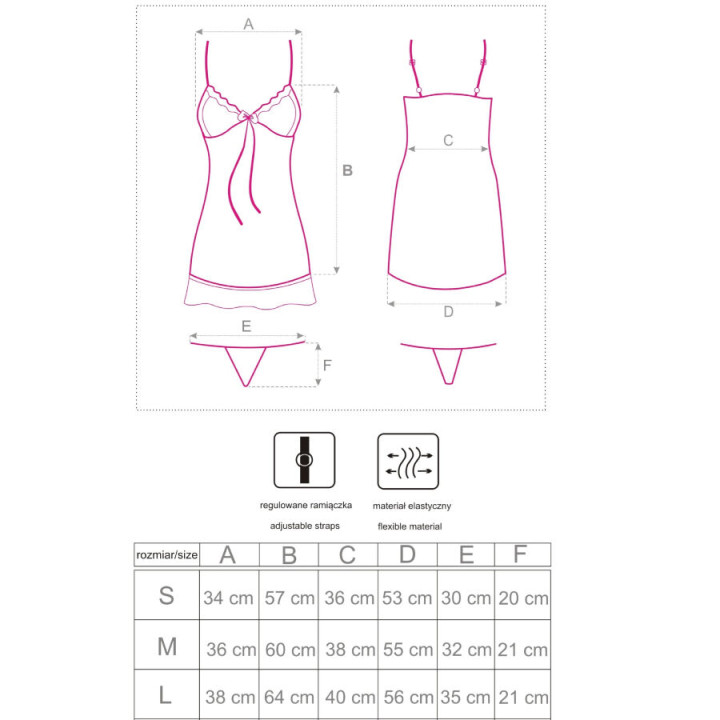 LIVCO CORSETTI FASHION LUISE 1710 BABYDOLL TANGA NEGRO S