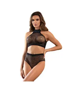 SUBBLIME 952082 SET DE REJILLA CON BRILLANTES NEGRO TALLA UNICA