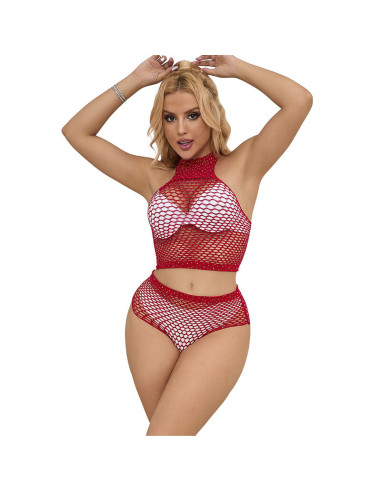 SUBBLIME 952402 SET DE REJILLA CON BRILLANTES ROJO TALLA UNICA