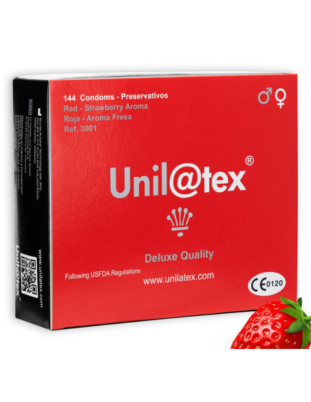 UNILATEX PRESERVATIVOS ROJOS FRESA 144 UDS UNILATEX PRESERVATIVOS ROJOS FRESA 144 UDS