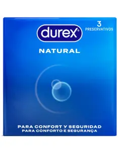 DUREX PRESERVATIVOS NATURAL 3 UNIDADES