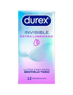 DUREX PRESERVATIVOS INVISIBLE EXTRA LUBRICADO 12 UNIDADES