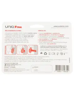 UNIQ FREE PRESERVATIVOS CON ARO PROTECTOR SIN LATEX 3 UNIDADES 2