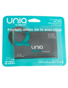 UNIQ SMART PRESERVATIVOS PRE ERECCION SIN LATEX 3 UNIDADES