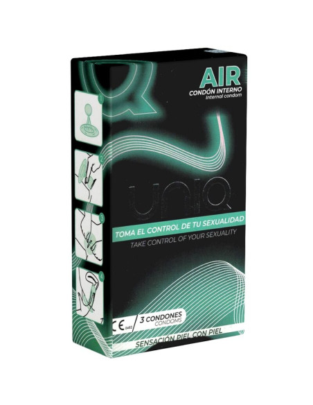 UNIQ AIR PRESERVATIVO FEMENINO SIN LATEX 3 UNIDADES UNIQ AIR PRESERVATIVO FEMENINO SIN LATEX 3 UNIDADES