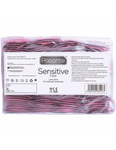 PASANTE PRESERVATIVO SENSITIVE BOLSA 144 UNIDADES