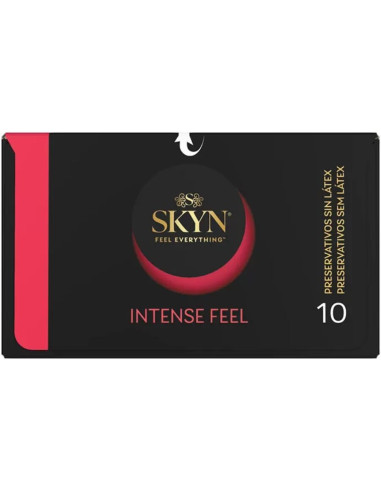 SKYN PRESERVATIVO INTENSE FEEL TEXTURA CON DISENO ONDULADO 10 UNIDADES