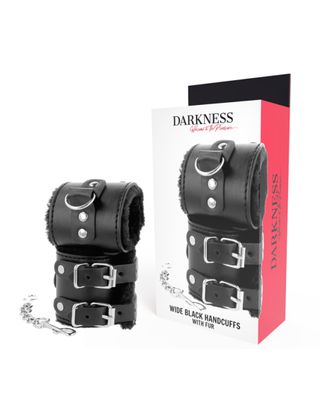 DARKNESS ESPOSAS CUERO CON FORRO AJUSTABLES NEGRO