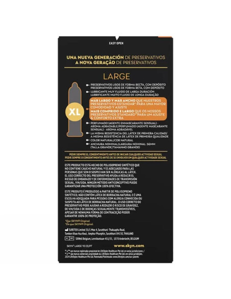 SKYN PRESERVATIVO LARGE AJUSTE EXTRA 10 UNIDADES