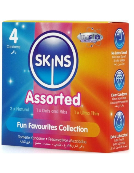 SKINS SURTIDO PRESERVATIVOS PREMIUM PACK 4 SKINS SURTIDO PRESERVATIVOS PREMIUM PACK 4