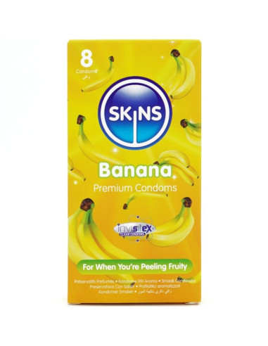 SKINS PRESERVATIVOS PREMIUM SABOR PLATANO PACK 8