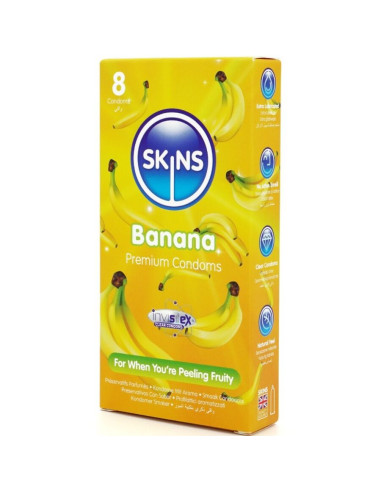 SKINS PRESERVATIVOS PREMIUM SABOR PLATANO PACK 8