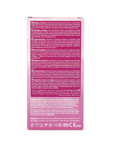 SKINS PRESERVATIVOS PREMIUM SABOR CHICLE PACK 8